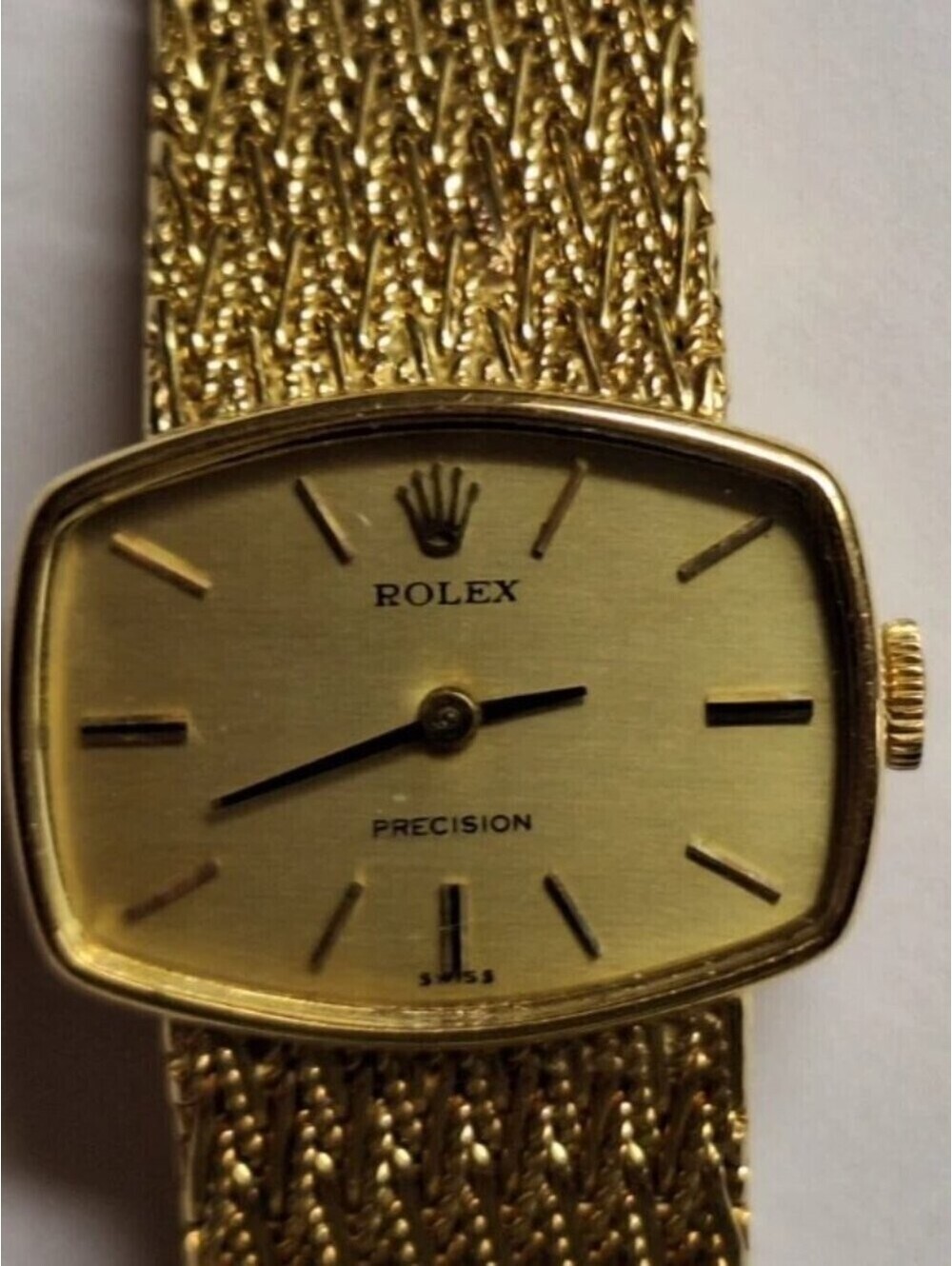 VINTAGE~ROLEX~LADIES DRESS WATCH~PRECISION~SOLID 18K YELLOW GOLD~GREAT CONDITION - Picture 4 of 16